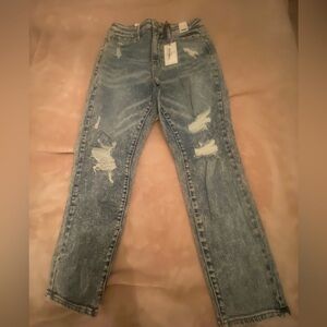NWT Judy Blue denim-high waist-boyfriend fit-acid wash-size 27/5